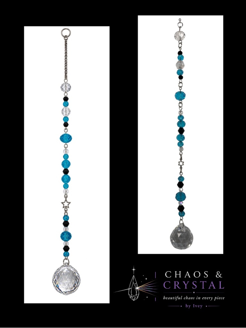 Handcrafted Sun Catcher Blue Round Drop